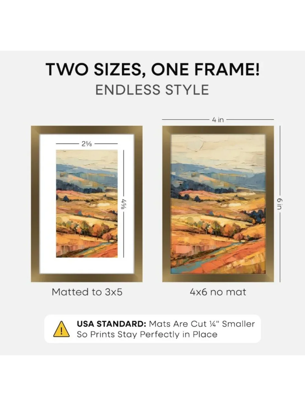 Elegant Bronze 4x6 Picture Frame - High-End Metal with 3x5 Mat & Glass